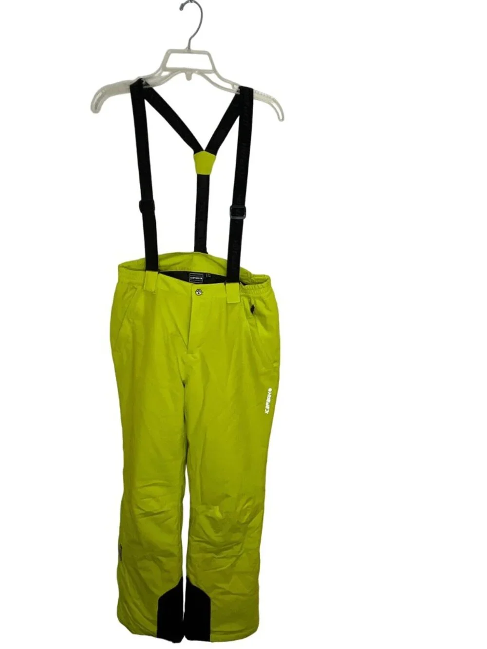 Icepeak Youth Snow Pants W/ Suspenders Neon Yellow Waterproof Size 16 15+